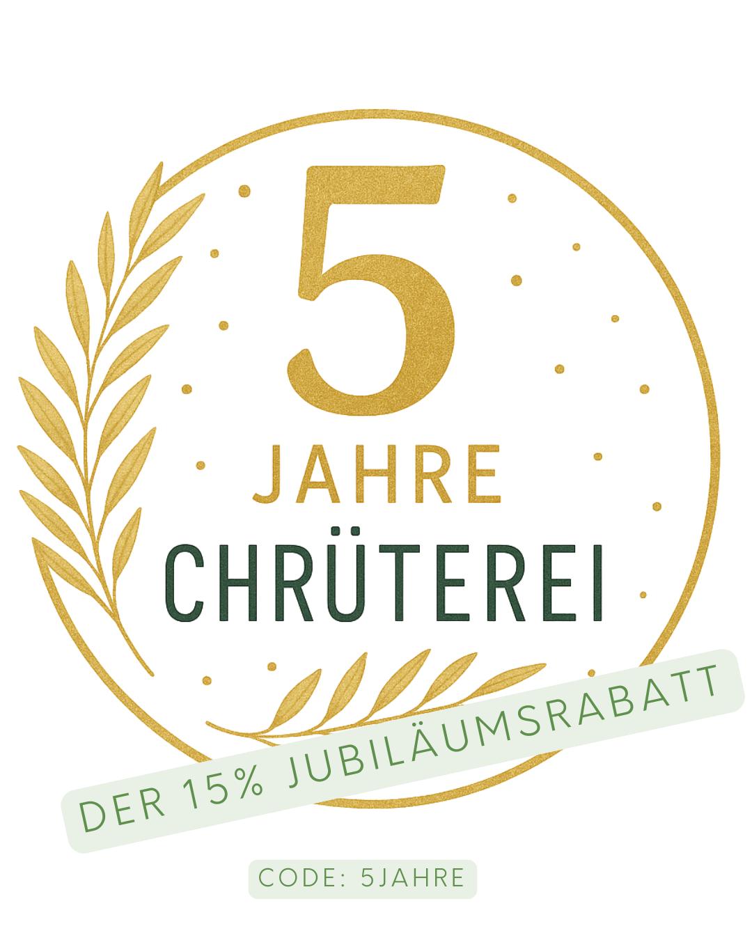 ✨ 5 Jahre Chrüterei – und ihr feiert mit! ✨

Wir sagen Danke 💚
Fünf Jahre voller Handarbeit, Kräuterduft und liebevoller Momente – das feiern wir mit euch!

Als kleines Dankeschön erhaltet ihr
🌿 15 % Jubiläumsrabatt auf alle Produkte im Chrüterei Onlineshop:

Nur für kurze Zeit – von 25. Oktober bis 9. November
(Ausgenommen sind Wiederverkäufer.)

Mit folgendem Code: 5Jahre

Danke, dass ihr die Chrüterei zu dem macht, was sie heute ist. Auf viele weitere duftende Jahre mit euch! 💛

Folgt uns, teilt und erwähnt jemanden bei diesem Post und nehmt damit automatisch beim grossen Chrüterei Jubiläumsgewinnspiel teil und gewinnt einen von zwei Adventskränzen, eines von 2 Weihnachten Geschenksets und vieles mehr.

#5JahreChrüterei #Jubiläum #Rabatt #Chrüterei #Danke #Kerzenliebe #NatürlichVonHand