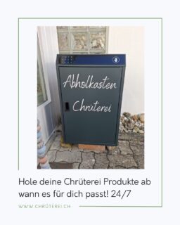 Neu bei uns: die Abholbox für Naturprodukte ✨

Ab sofort kann deine Bestellung noch bequemer bei uns in Gähwil rund um die Uhr 24/7 abgeholt werden:

✅ Voranmelden & vorauszahlen (via Onlineshop, Anruf, E-Mail...)
✅ Persönlichen Code erhalten
✅ Bestellung flexibel aus der Abholbox holen – ganz ohne fixe Zeit

So hast du deine Naturprodukte wenn es für dich passt ganz ohne Versandkosten. 🌿💚

👉 Probiere es aus und geniesse noch mehr Freiheit beim Einkaufen!