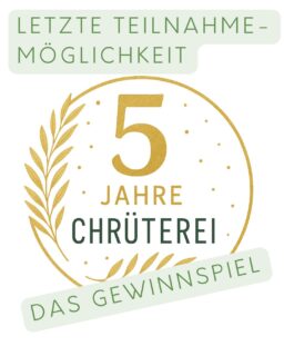 Letzte Teilnahmemöglichkeit 🤩 : Bis 20. November läuft das grosse Chrüterei 5-Jahre-Gewinnspiel.

So macht ihr mit:
• Der Chrüterei folgen
• Eine Person kommentieren, der ihr gerne etwas von der Chrüterei schenken würdet
• Den Beitrag teilen

Die Gewinne werden Ende November versendet. Wir freuen uns sehr darauf, die Gewinnerinnen und Gewinner auszulosen. Macht noch schnell mit und mit etwas Glück gehört einer von zwei Chrüterei Adventskränzen, eines von zwei Weihnachten Geschenksets und vieles Mehr schon bald euch! 🌿✨ 

Euer Chrüterei Team